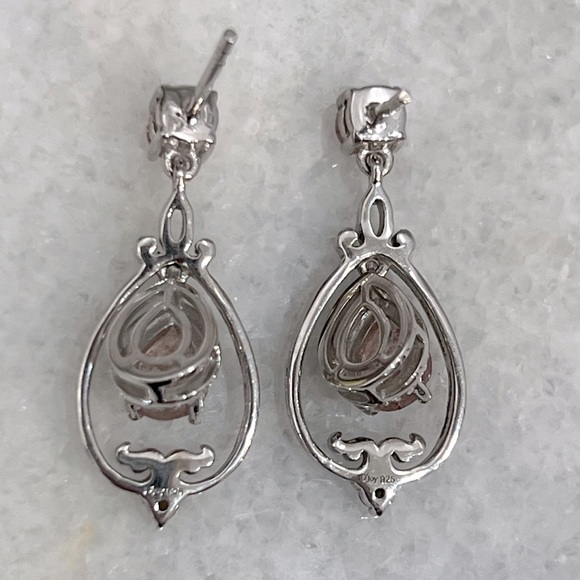 Cherry Tanzurine Brazilian Smoky Quartz Sterling Silver Drop Earrings - Picture 10 of 11